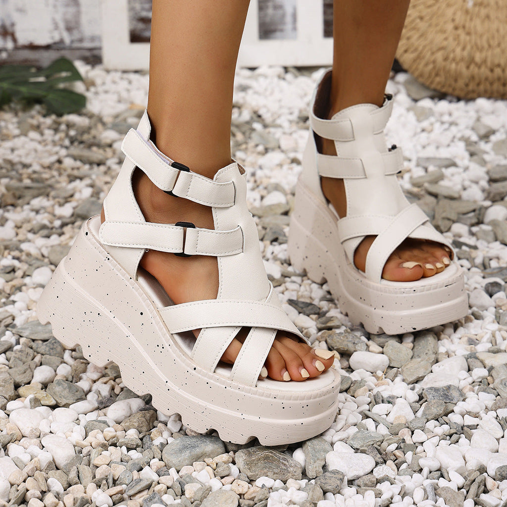 Damen Wedge-Sandalen mit verstellbaren Riemen und komfortablem Fußbett