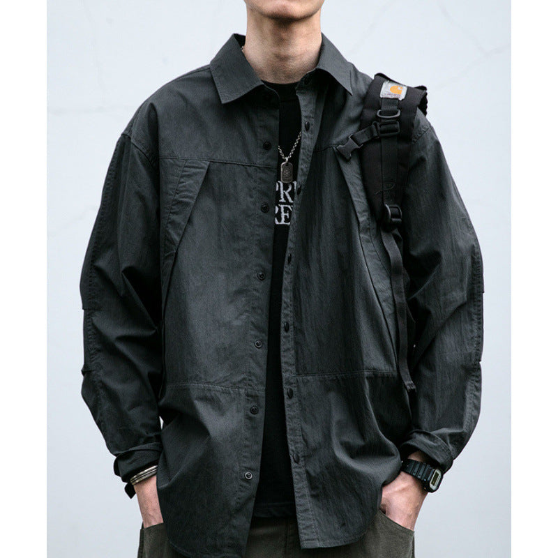 Herren Technisches Field-Overshirt im Utility-Look mit Druckknopfleiste und kastiger Passform Shop Nory