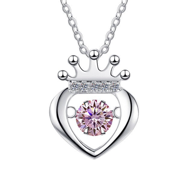 Damen Halskette mit herzförmigem Anhänger und Krone Shop Nory