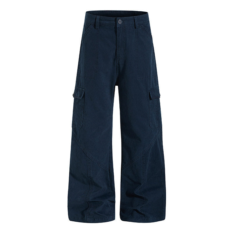 Damen Weite Cargo-Hose aus Baumwoll-Mix mit hohem Bund und Multifunktionstaschen Shop Nory