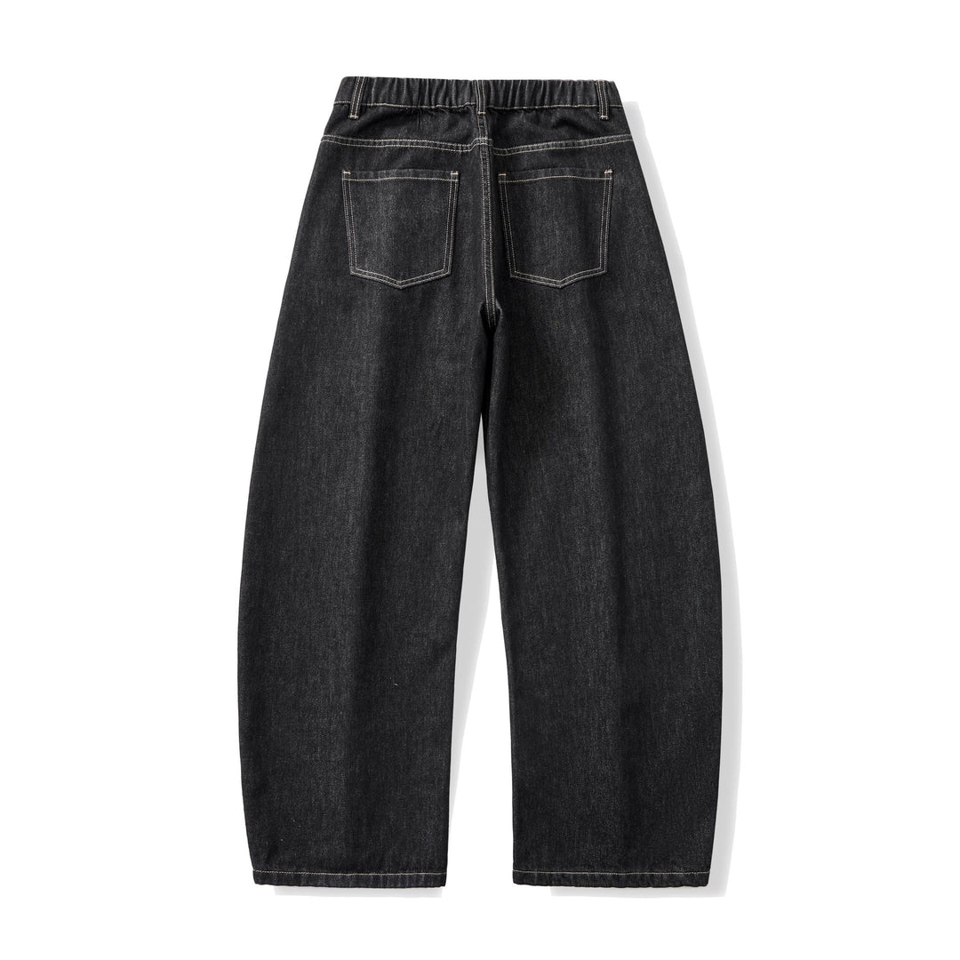Damen Weite hochgeschnittene Cropped-Jeans aus Raw-Denim mit klassischem Taschen-Design Shop Nory