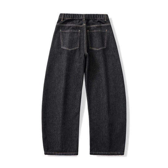 Damen Weite hochgeschnittene Cropped-Jeans aus Raw-Denim mit klassischem Taschen-Design Shop Nory