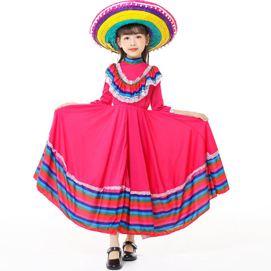 Mädchen Tracht Kleid mit buntem Saum Shop Nory