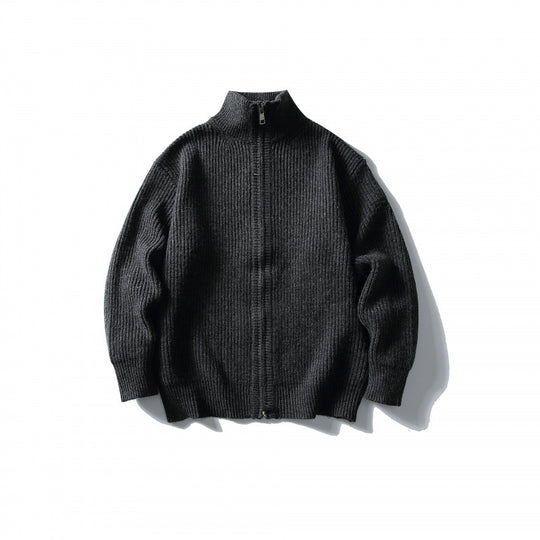 Unisex Gerippter Zipcardigan mit Stehkragen Shop Nory