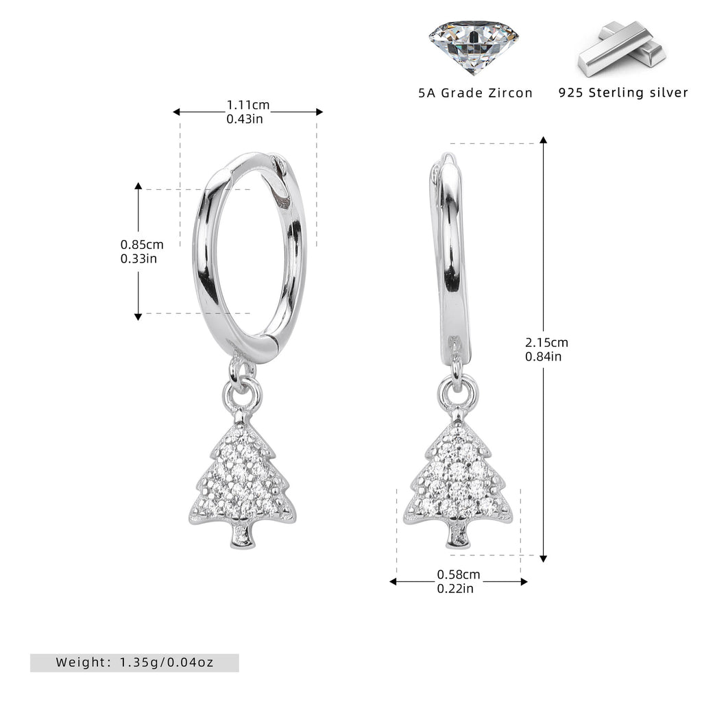 Damen Ohrhänger im stilvollen Weihnachtsbaum-Design aus hochwertigem 925 Sterling Silber Shop Nory