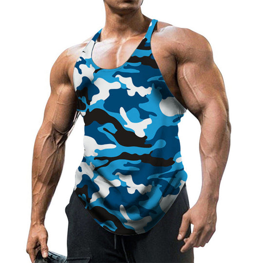 Herren ärmelloses Fitnessshirt im modernen Camouflage-Design