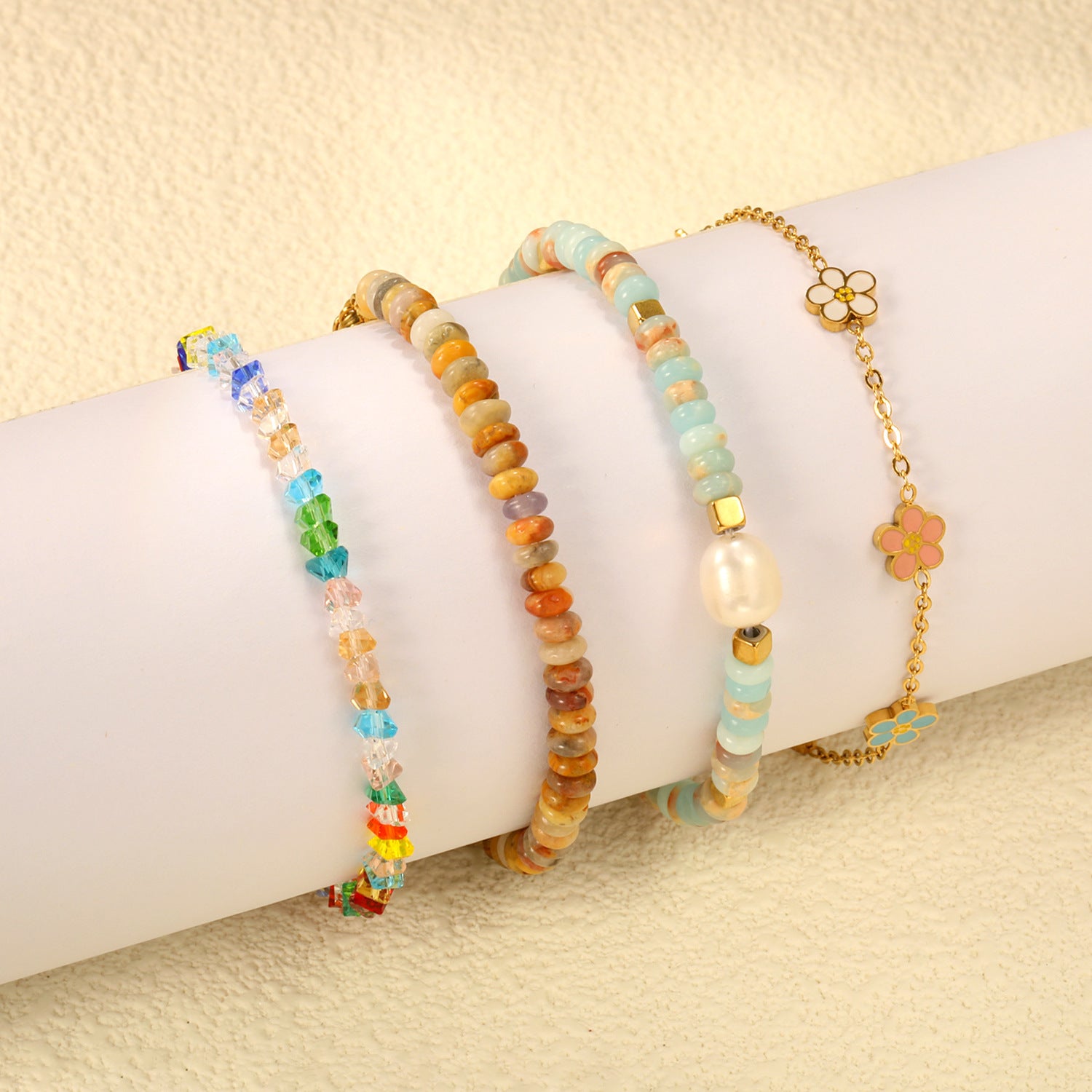 Damen Kristallarmband mit bunten Facetten Shop Nory