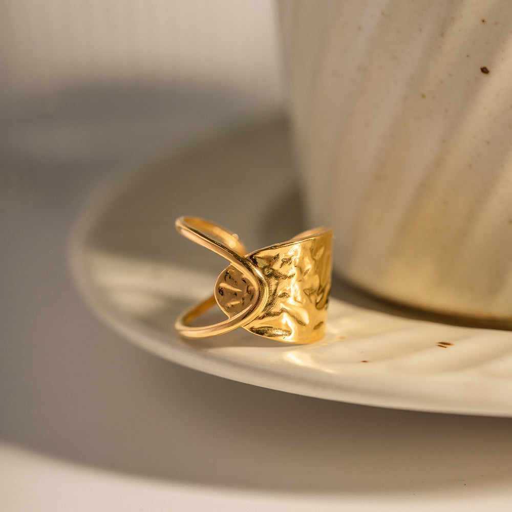 Damen Offener Ring mit elegantem Wickeldesign aus hypoallergenem Edelstahl Shop Nory