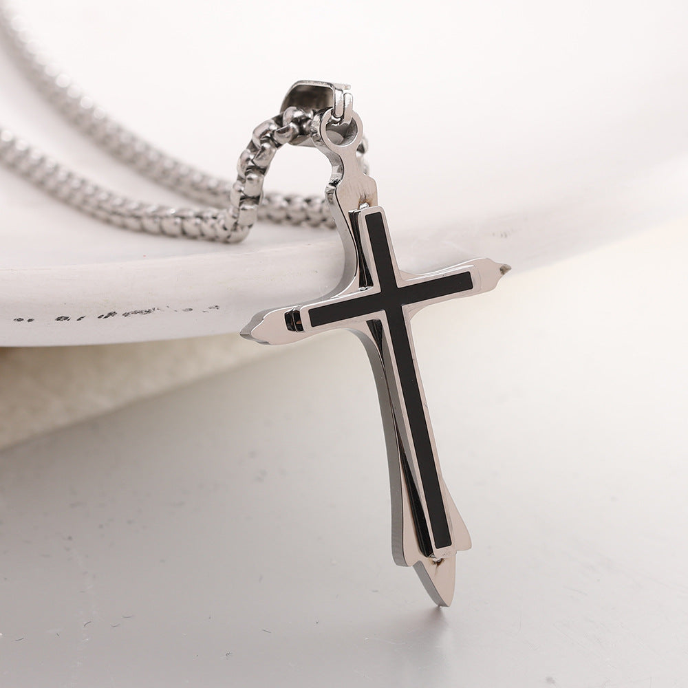 Damen Kreuz-Anhänger aus hochwertigem Edelstahl mit kunstvoller Gravur Shop Nory