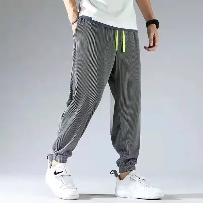 Herren Entspannte Freizeithose mit elastischem Bund und modischem Streifen Shop Nory