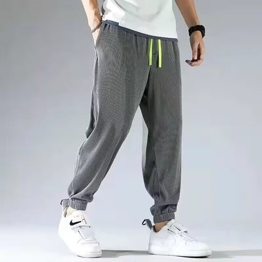 Herren Entspannte Freizeithose mit elastischem Bund und modischem Streifen Shop Nory