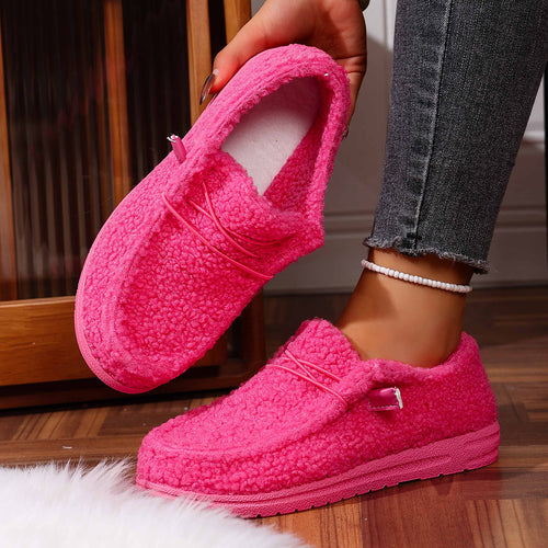 Damen Gefütterte Teddy-Fleece‑Hausschuhe mit gepolstertem Komfortfußbett und rutschfester Gummisohle Shop Nory