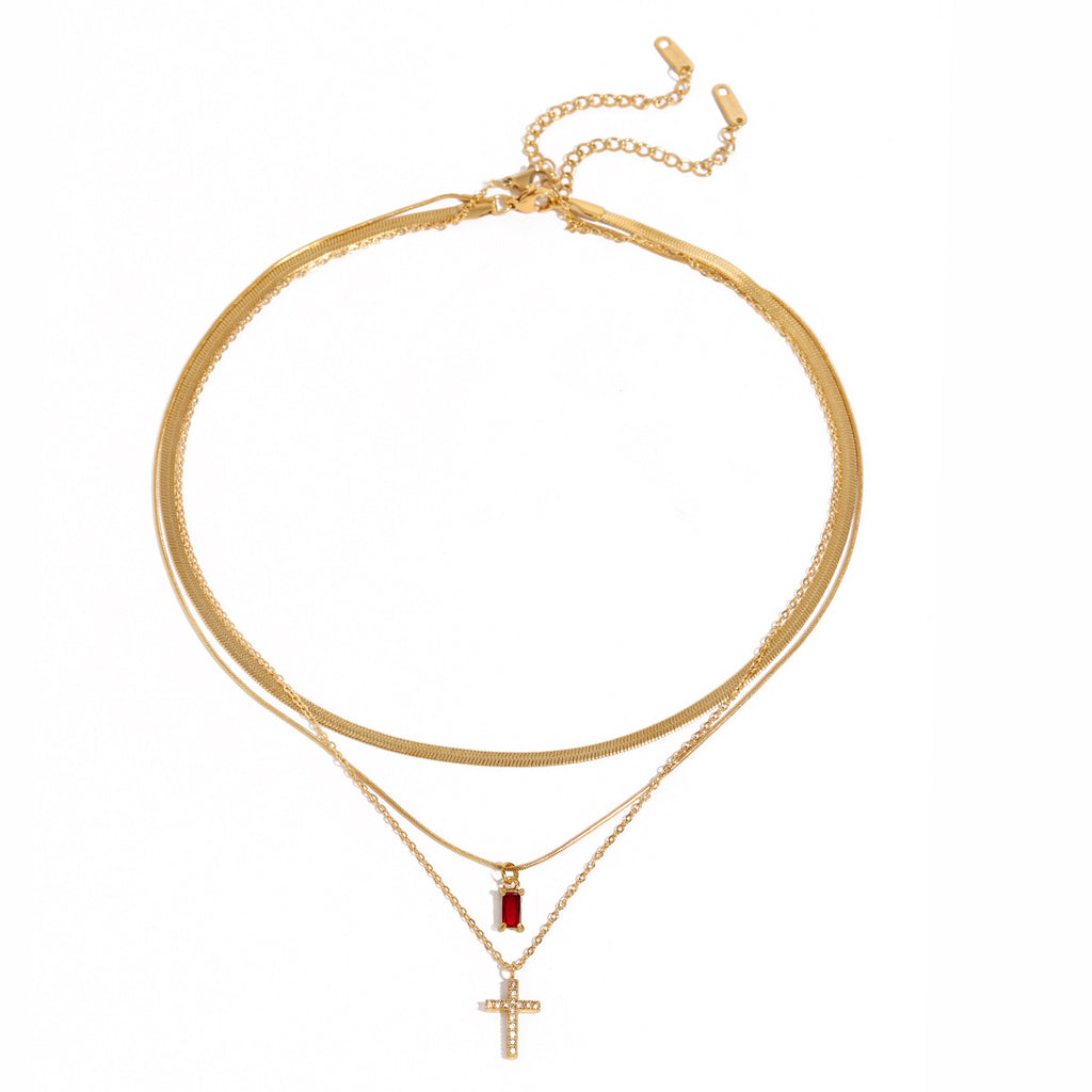 Damen Mehrlagige Halskette mit feinen goldenen Talismans und hypoallergenen Eigenschaften Shop Nory