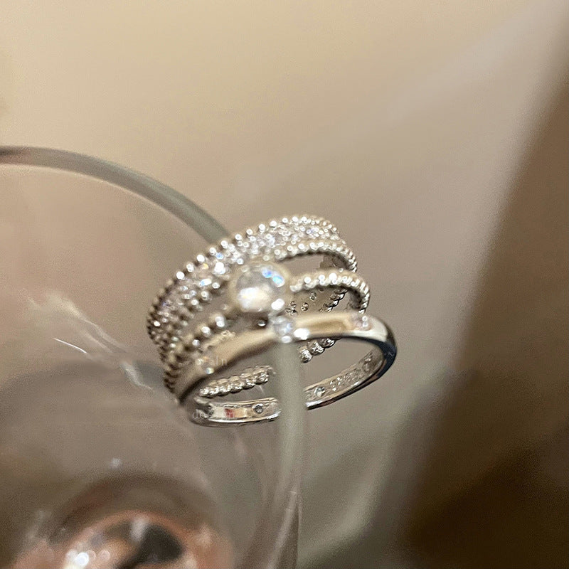 Damen Elegante und funkelnde Ringset Shop Nory