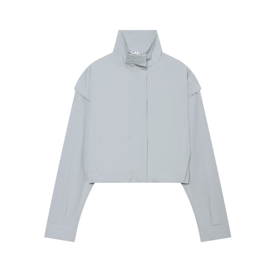 Damen Kurze funktionale Windjacke mit hohem Stehkragen und verdeckter Reißverschluss Shop Nory