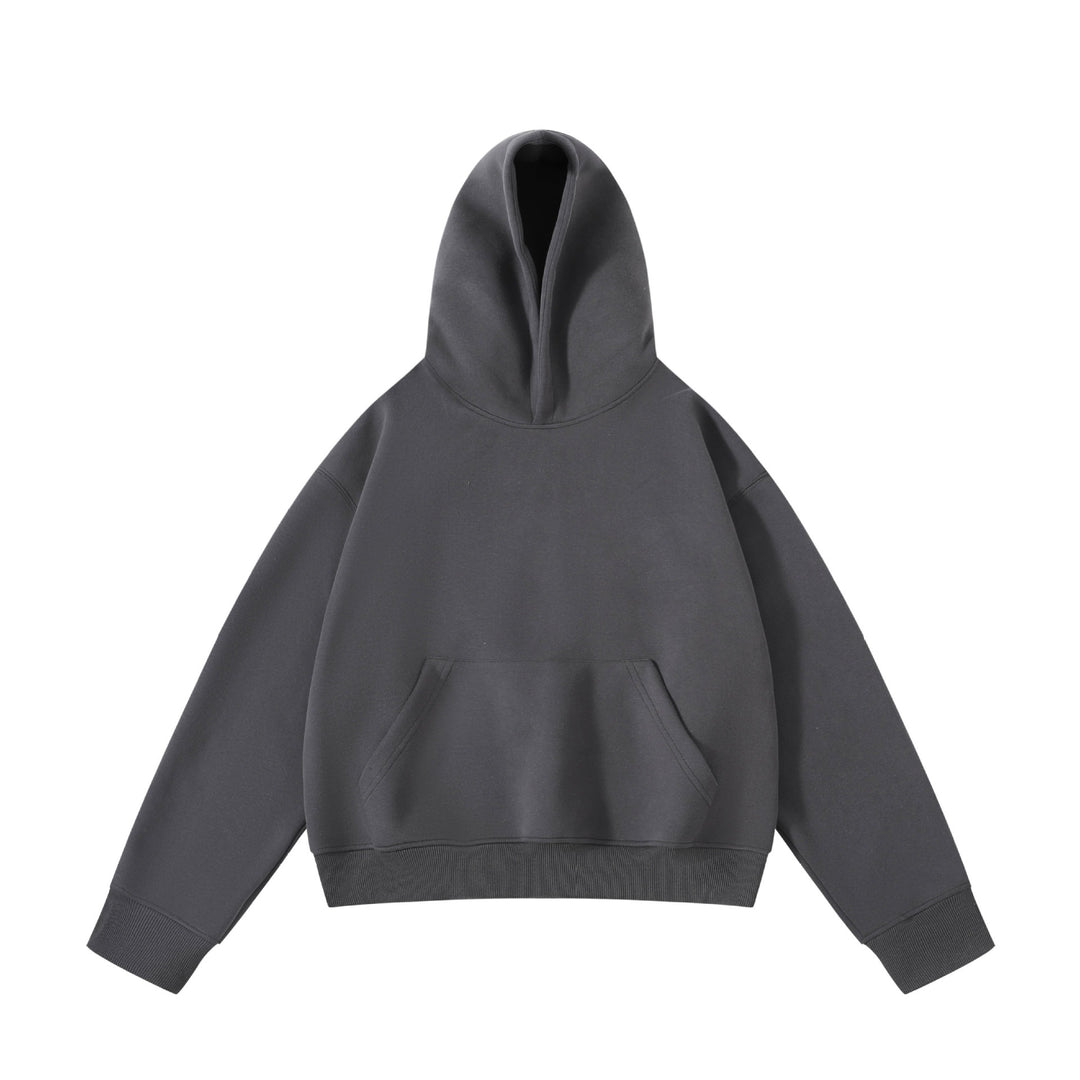 Unisex schwerer Oversize-Kapuzenpullover mit doppellagiger Kapuze Kängurutasche und breitem Rippbund Shop Nory