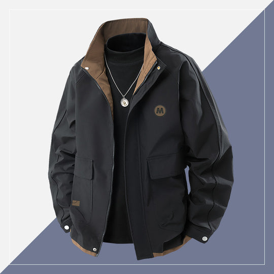 Herren Kurz geschnittene Softshell‑Utility‑Jacke mit Stehkragen und Pattentaschen Shop Nory