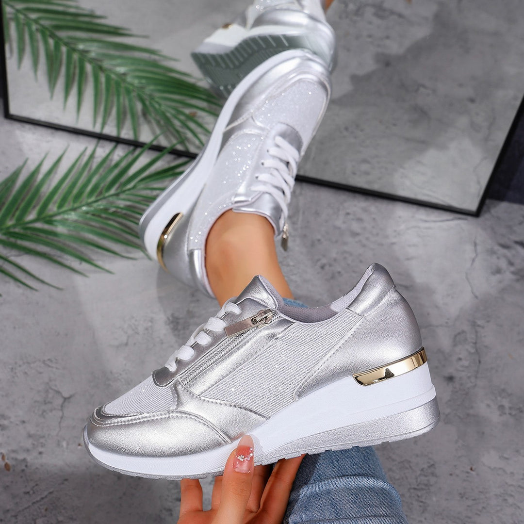 Damen Plateau-Sneaker mit Keilabsatz und Reißverschluss Shop Nory