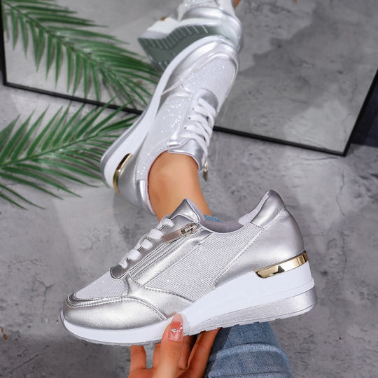 Damen Plateau-Sneaker mit Keilabsatz und Reißverschluss Shop Nory