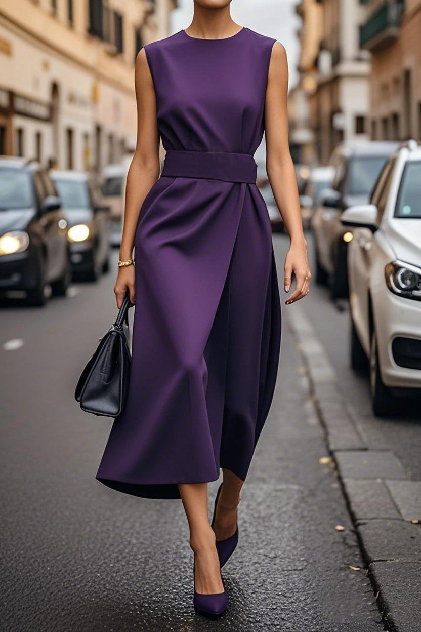 Damen elegantes Maxikleid mit figurbetonter Silhouette und seitlichem Schlitz