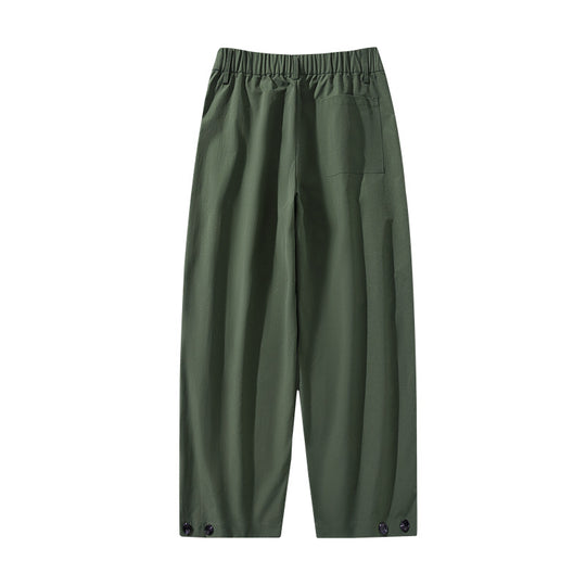 Damen weite Plissee-Hose mit hohem Bund, Gürtelschlaufen & verstellbaren Saumlaschen Shop Nory