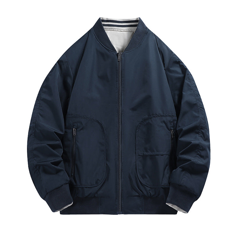 Herren leichte wasserabweisende Bomberjacke mit geripptem Kragen und Mehrfachtaschen Shop Nory
