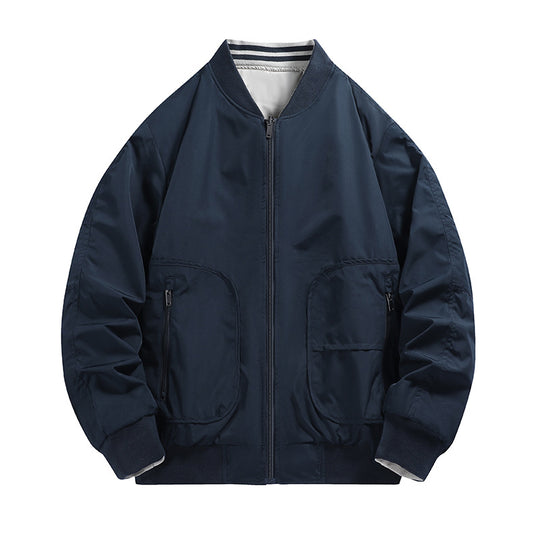 Herren leichte wasserabweisende Bomberjacke mit geripptem Kragen und Mehrfachtaschen Shop Nory