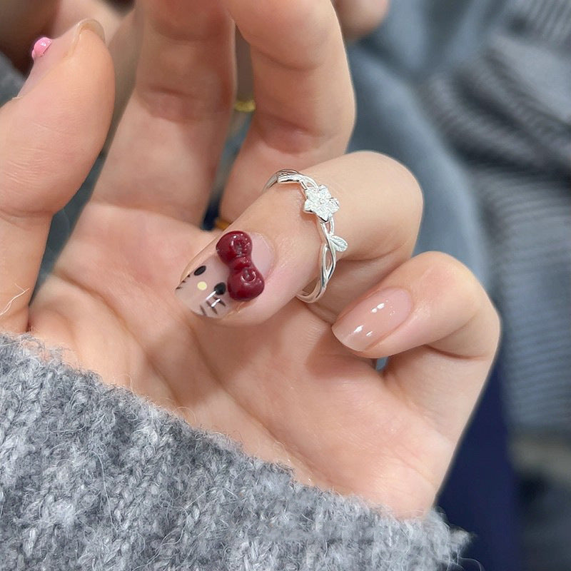 Damen filigraner Ring mit floralem Design Shop Nory