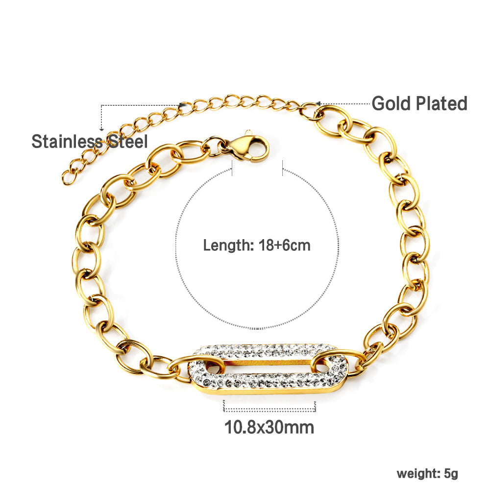 Damen trendiges Gliederarmband aus hochwertigem Edelstahl mit verstellbarem Verschluss Shop Nory
