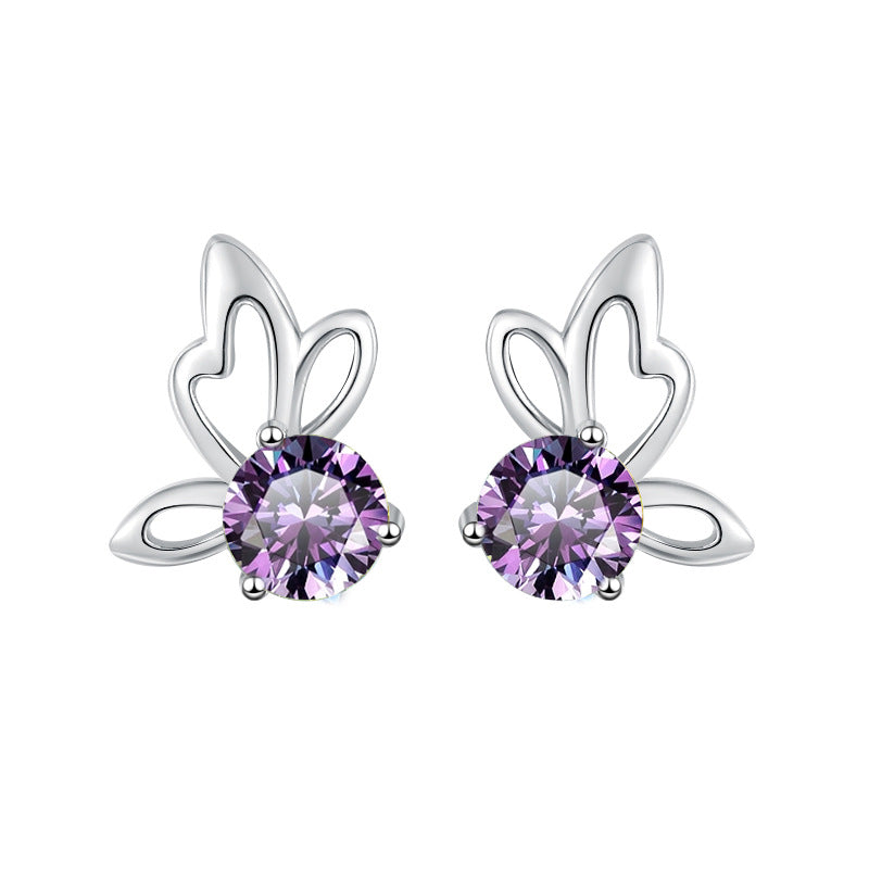 Damen Ohrstecker mit floralem Design und funkelndem Kristall Shop Nory