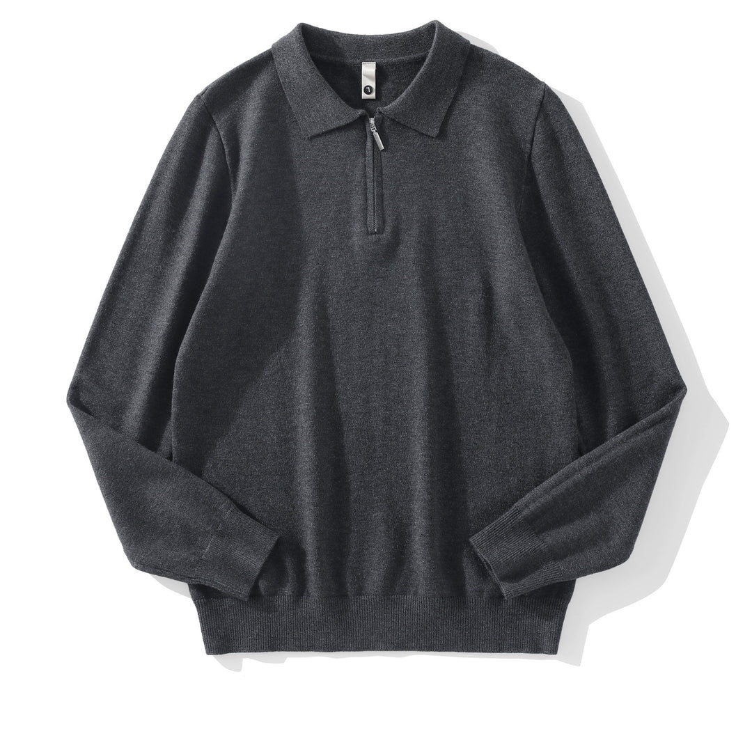 Herren Moderner Pullover mit Stehkragen und Reißverschluss Shop Nory
