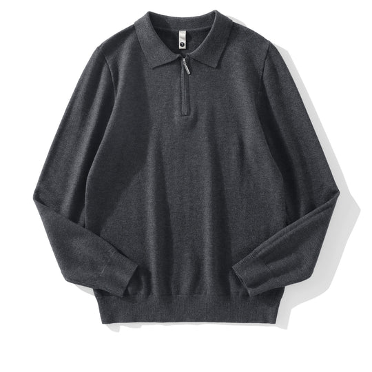 Herren Moderner Pullover mit Stehkragen und Reißverschluss Shop Nory