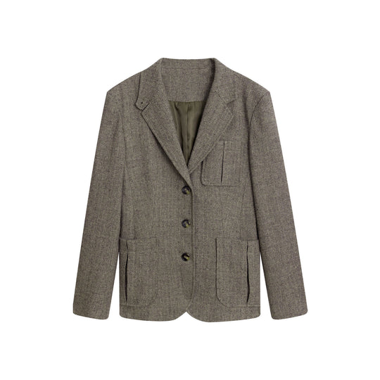 Damen Modischer Tweed Blazer Shop Nory