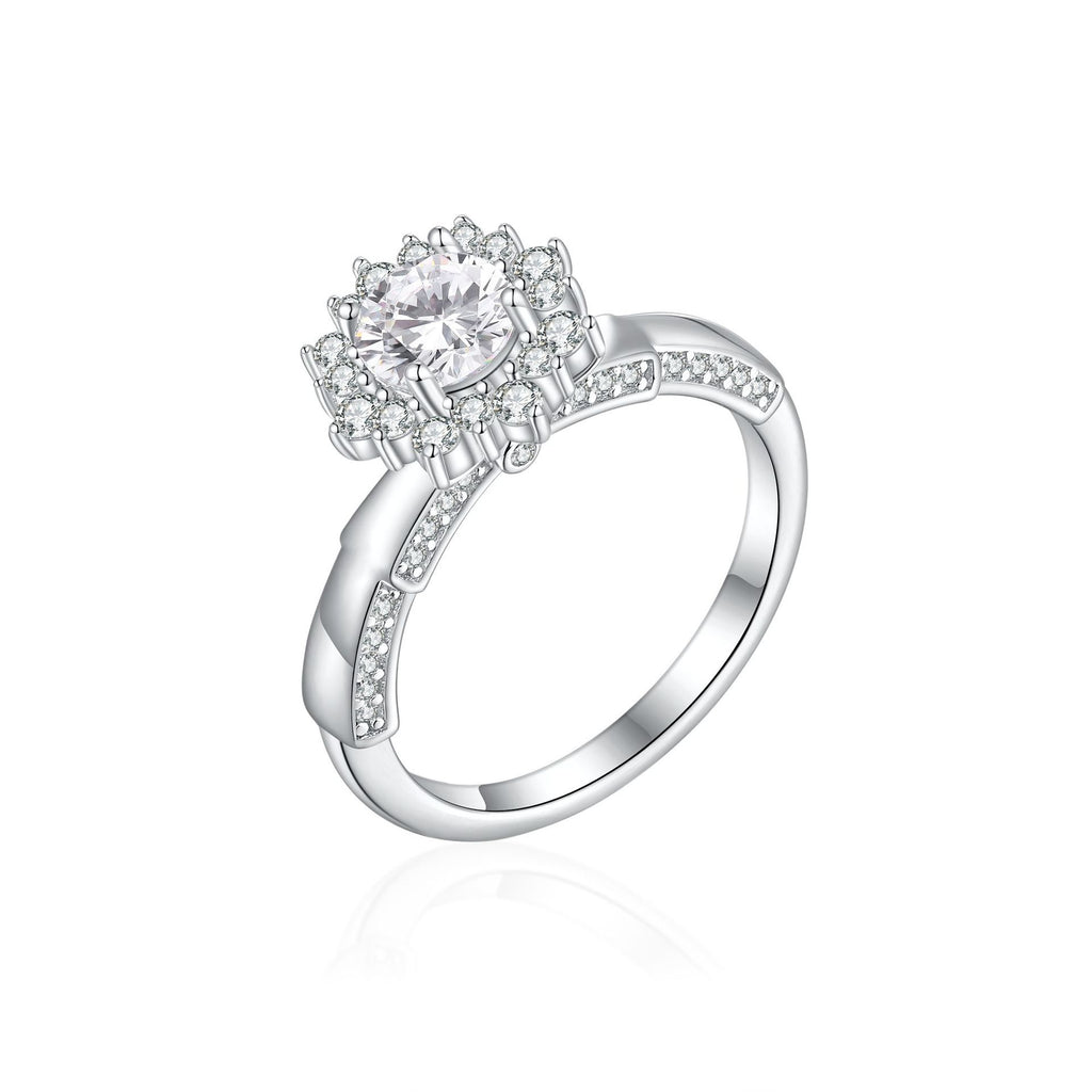 Damen Ring mit funkelndem Zirkonia-Halo Shop Nory