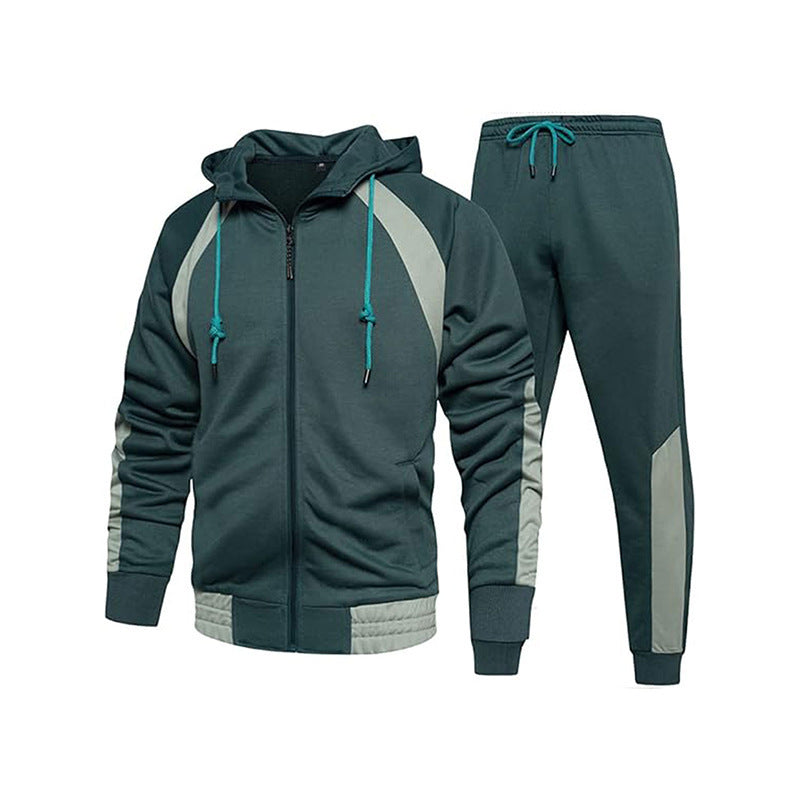 Herren Sportlicher Trainingsanzug mit kontrastreichem Design und elastischen Bündchen