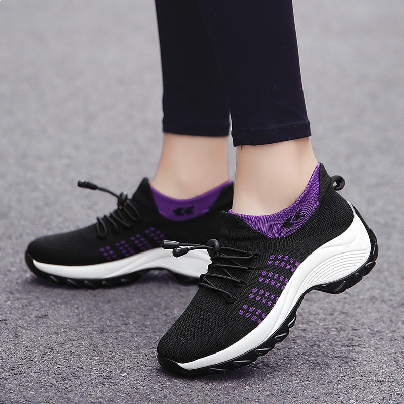 Damen Strick-Sockensneaker mit elastischem Schaft, Schnellzug und dämpfender Plateausohle Shop Nory