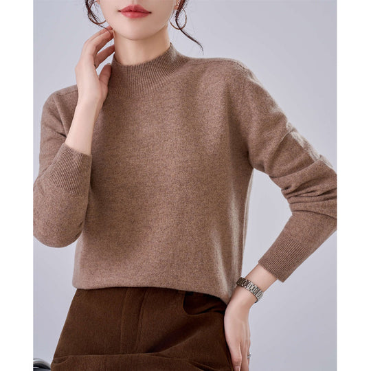 Damen Feiner Feinstrick-Pullover mit kurzem Stehkragen und Kaschmir-Optik Shop Nory