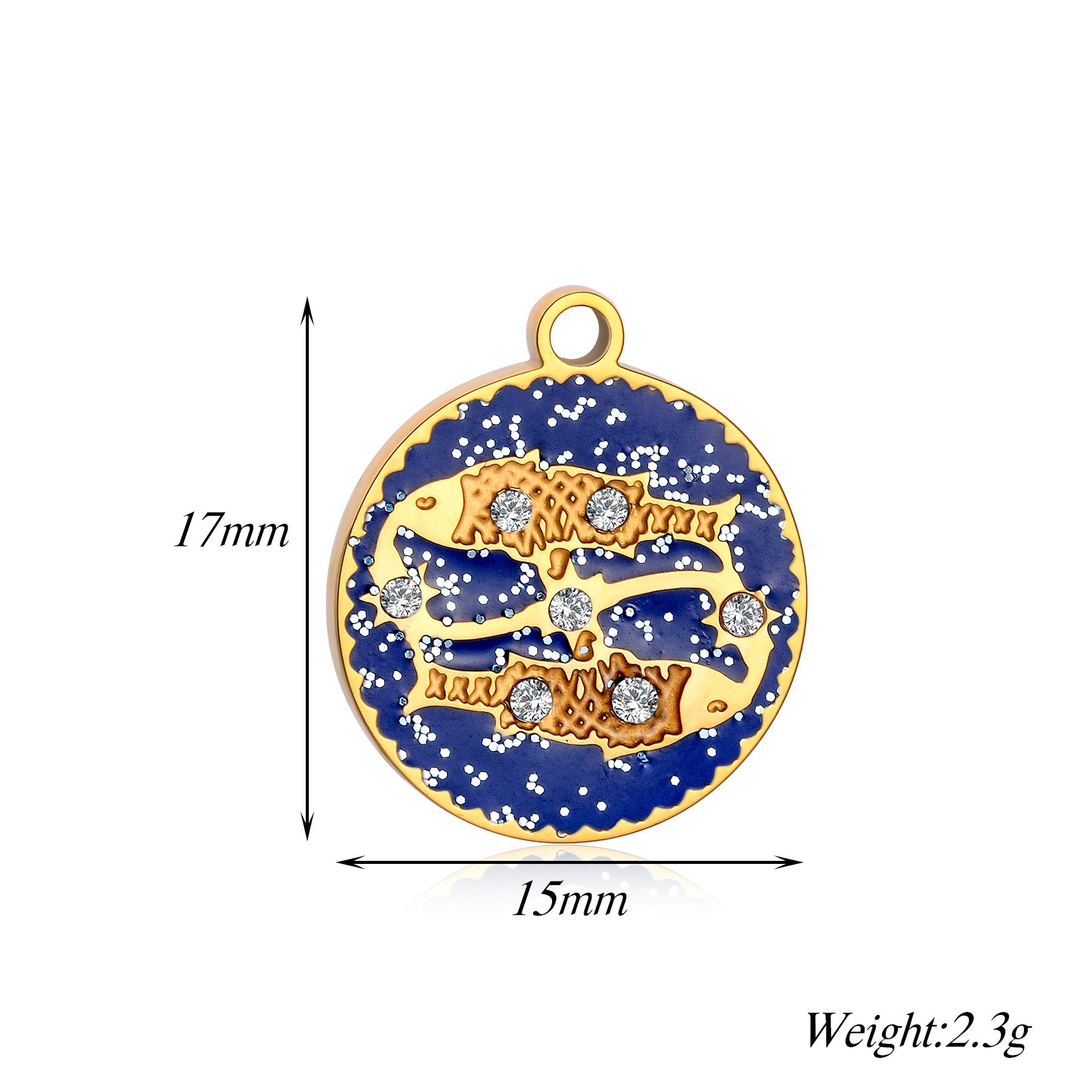 Damen Anhänger mit astrologischem Motiv und funkelnden Zirkonia Shop Nory