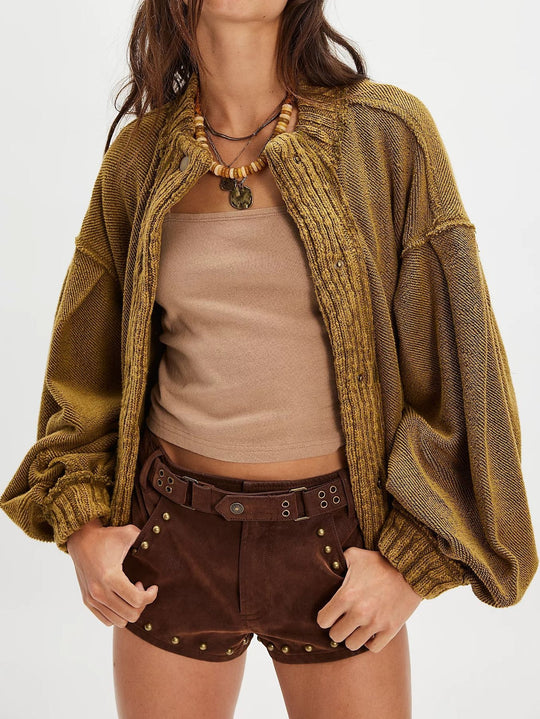Damen Modische Strickjacke mit Knopfdetails