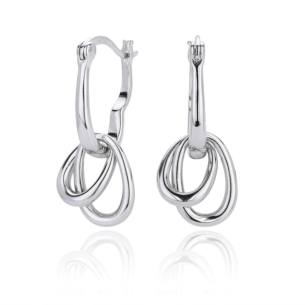 Damen Ohrhänger mit modernem, geschlungenem Design aus hochwertigem 925 Sterling Silber Shop Nory