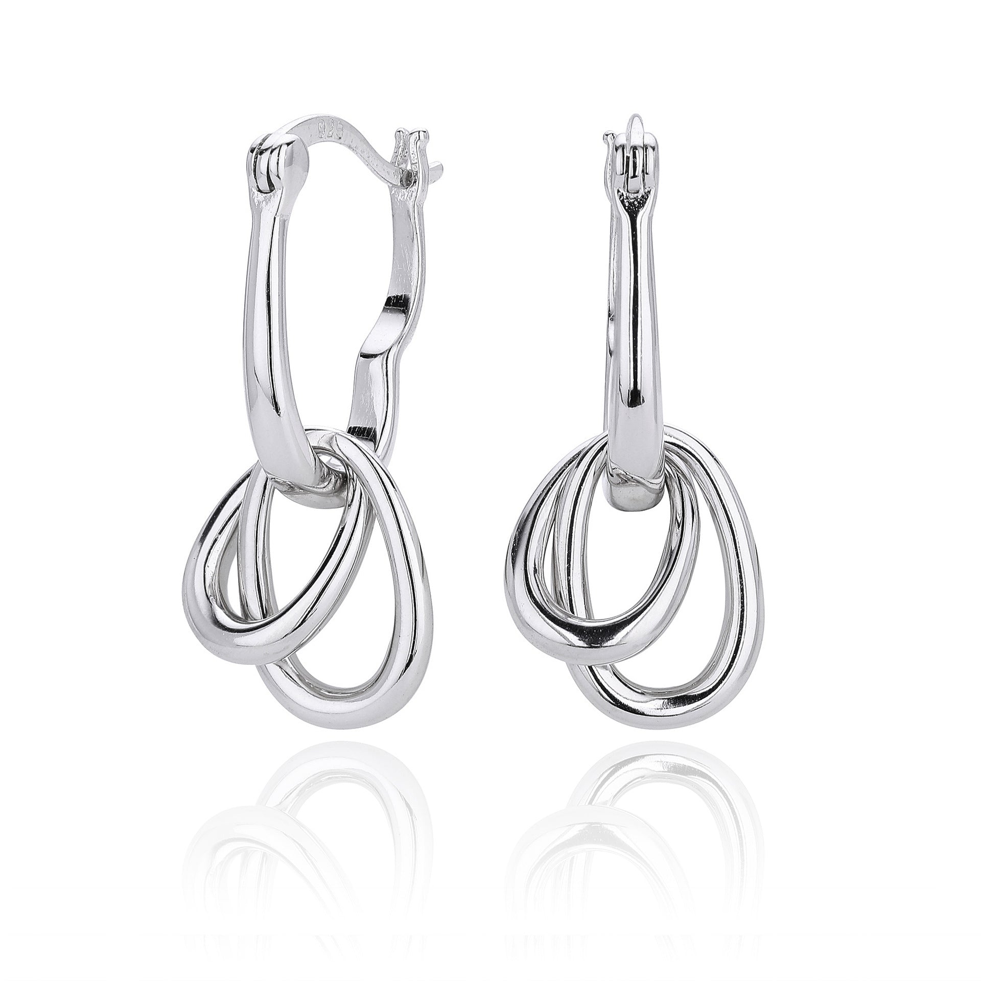 Damen Ohrhänger mit modernem, geschlungenem Design aus hochwertigem 925 Sterling Silber Shop Nory