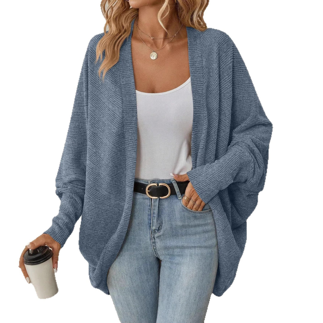 Damen Offener Feinstrick-Cardigan mit Strukturstreifen und überlanger Relax-Silhouette Shop Nory
