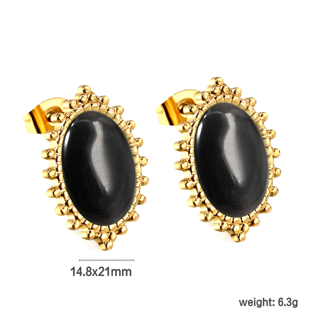 Damen Ohrhänger mit elegantem ovalem Design und funkelnden Zirkonia Shop Nory