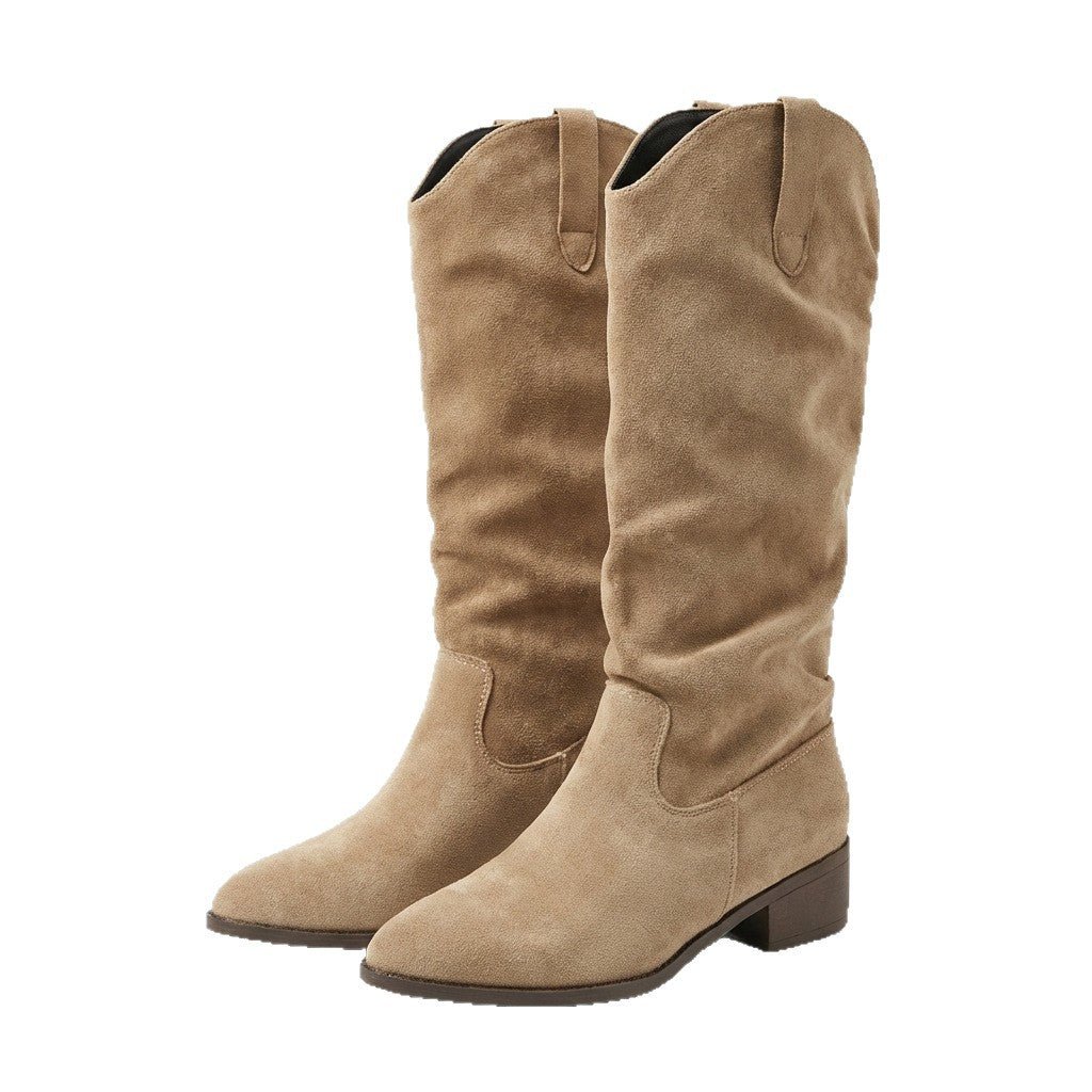 Damen Hohe Wildleder-Stiefel mit elegantem Design