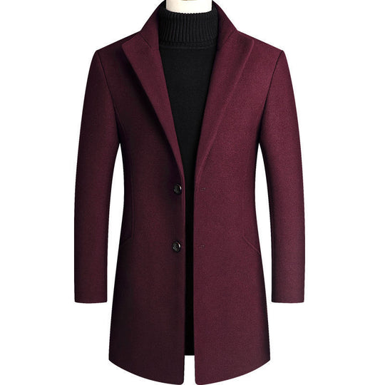 Herren Moderner Wollmix-Kurzmantel mit schlanker Silhouette, Reverskragen und Zweiknopfverschluss Shop Nory