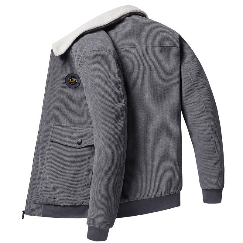 Herren Cord-Blouson mit Sherpa-Kragen, wattierter Innenlage und Reißverschluss Shop Nory