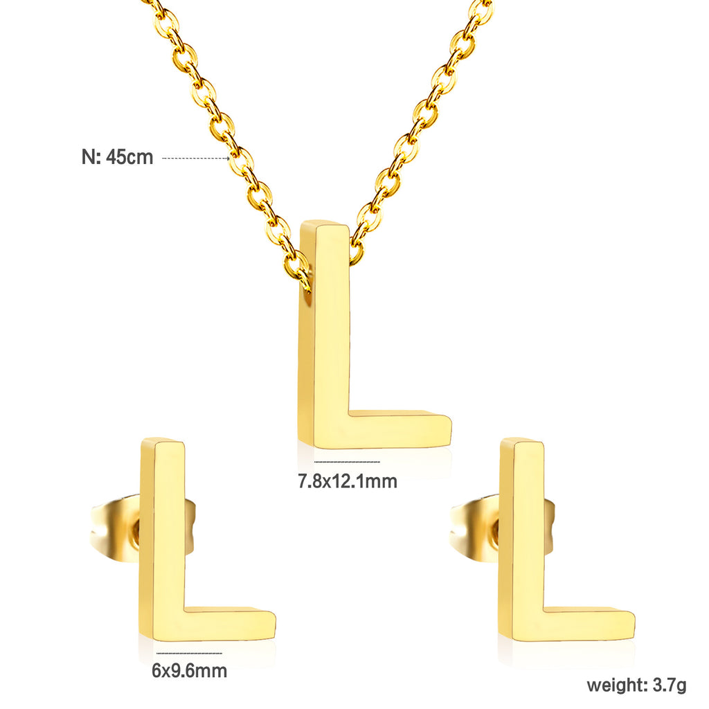 Damen Schmuckset mit K-Anhänger und passenden Ohrsteckern Shop Nory