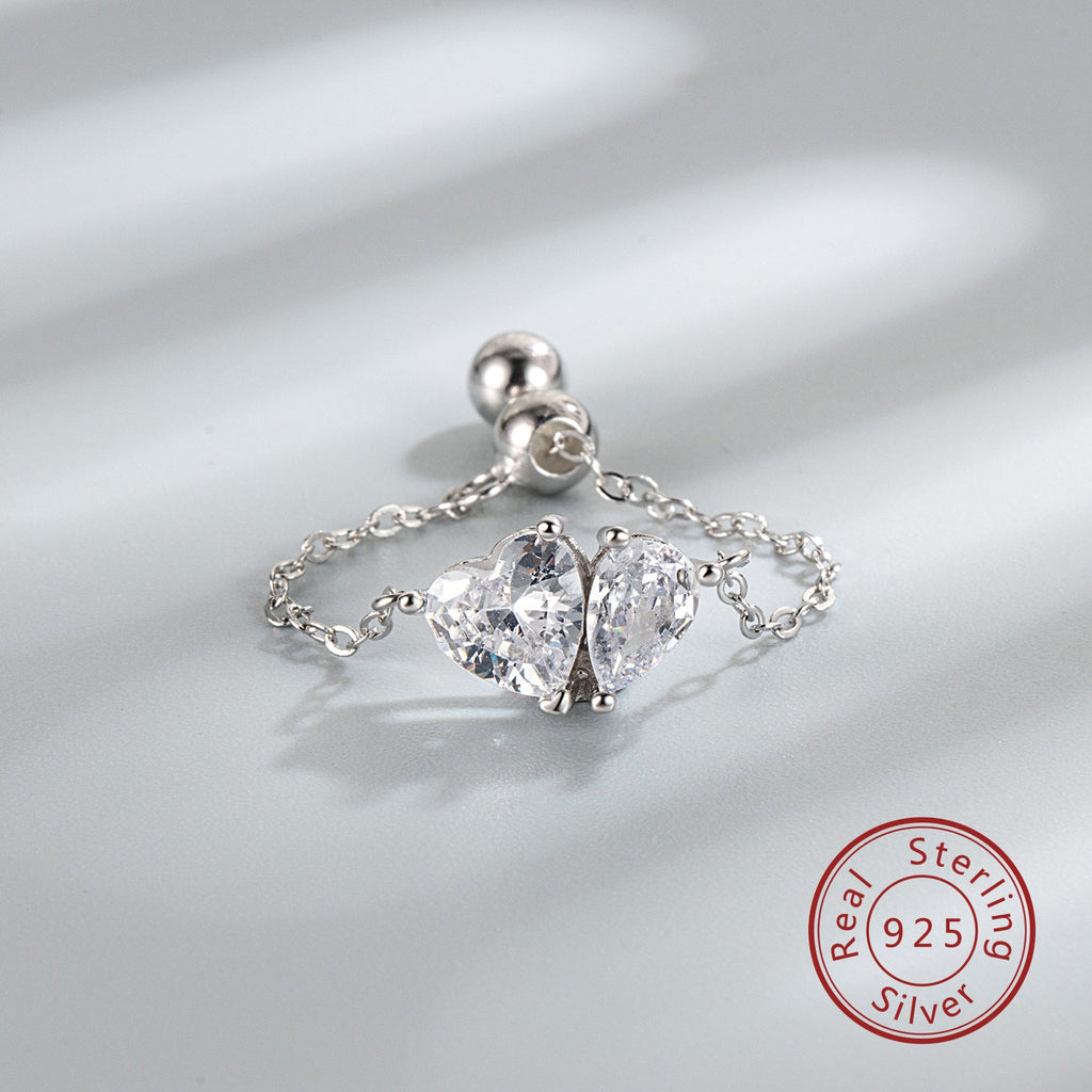 925 Sterling Silber Zirkon Herzform Ringe 925 Sterling Silber Ringe | Shop Nory