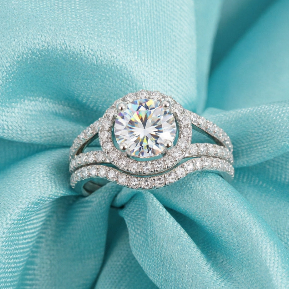 Damen Ring mit geschwungenem Design und funkelndem Zirkonia-Besatz Shop Nory