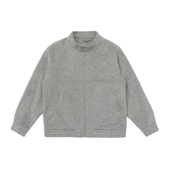 Unisex Kastig geschnittene Wollmix-Blousonjacke mit hohem Stehkragen und verdecktem Reißverschluss Shop Nory